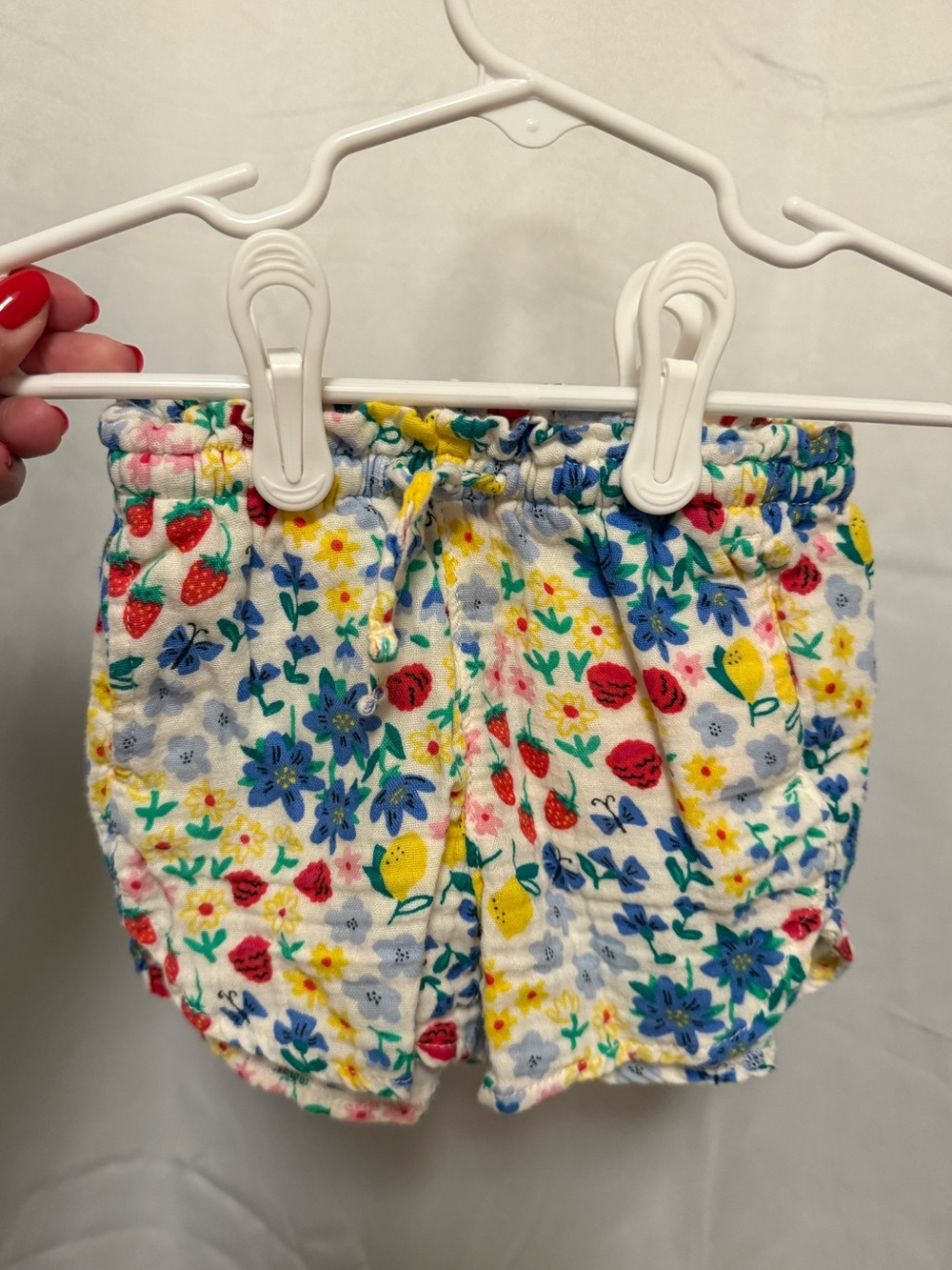 Old Navy Floral & Fruit Print Cotton Shorts - White Multi